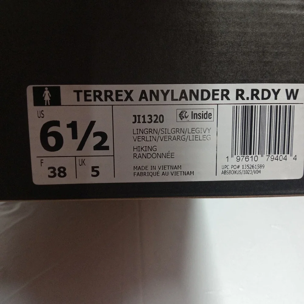Adidas‎ Terrex Anylander Rain.RDY Hiking Shoes Green Women's Size 6.5 JI1320